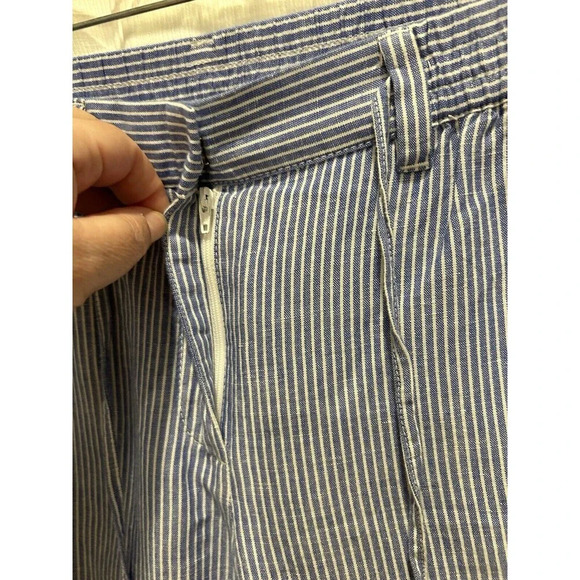 Talbots Blue Striped Linen Blend the Easy Drawstring Pant Women’s Size 6 - Picture 3 of 12